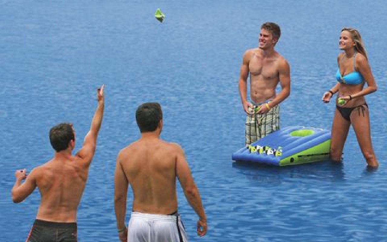 19. Floating Cornhole